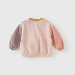 Dave&Bella Girls/Boys Autumn Colorblocked Cotton Long Sleeve Sweatshirts Tops