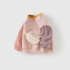 Dave&Bella Girls/Boys Autumn Colorblocked Cotton Long Sleeve Sweatshirts Tops