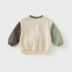 Dave&Bella Girls/Boys Autumn Colorblocked Cotton Long Sleeve Sweatshirts Tops