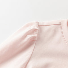 Dave&Bella Toddler Girls Autumn Pink Puppy Print Cotton T-shirts Tops