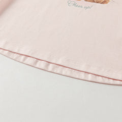 Dave&Bella Toddler Girls Autumn Pink Puppy Print Cotton T-shirts Tops