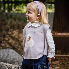 Dave&Bella Girls Autumn Cotton Knit Pullover Sweaters Vest Top