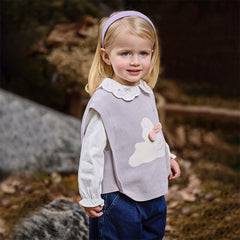 Dave&Bella Girls Autumn Cotton Knit Pullover Sweaters Vest Top