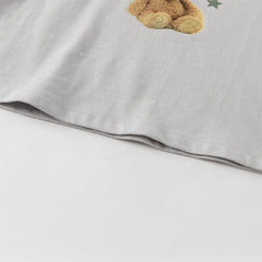 Dave&Bella Girls/Boys Autumn Cotton Grey/Pink Bear Print Breathable T-Shirts Top