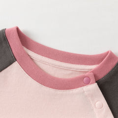 Dave&Bella Girls/Boys Autumn Cotton Grey/Pink Bear Print Breathable T-Shirts Top