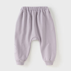 Dave&Bella Toddler Girls Autumn Purple Comfortable Stylish Cotton Drawstring Harem Pants