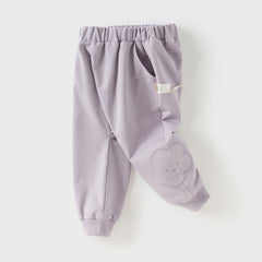 Dave&Bella Toddler Girls Autumn Purple Comfortable Stylish Cotton Drawstring Harem Pants