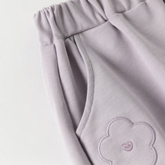 Dave&Bella Toddler Girls Autumn Purple Comfortable Stylish Cotton Drawstring Harem Pants