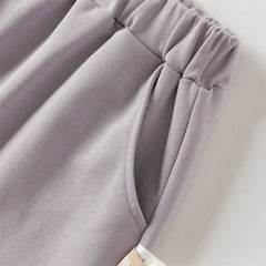 Dave&Bella Toddler Girls Autumn Purple Comfortable Stylish Cotton Drawstring Harem Pants