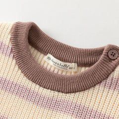 Dave&Bella Toddler Girls Autumn Adorable Purple Striped Vest Tops