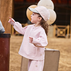 Dave&Bella Girls/Boys Autumn Cotton Grey/Purple Pink Baseball Cap Hat