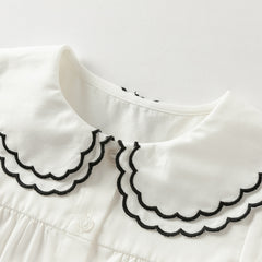 Dave&Bella Toddler Girls Black Top Pinafore Dress Two-Piece Set