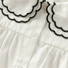 Dave&Bella Toddler Girls Black Top Pinafore Dress Two-Piece Set