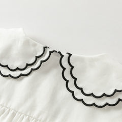 Dave&Bella Toddler Girls Black Top Pinafore Dress Two-Piece Set