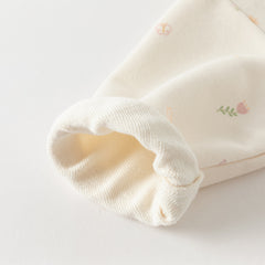 Dave&Bella Girls Toddler Beige Print Hooded Cardigan Jackets