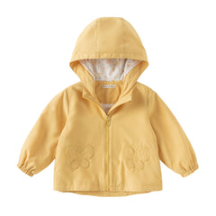 Dave&Bella Toddler Girls Yellow Outwear Hooded Coat