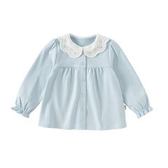 Dave&Bella Girls Toddler Cotton Casual Neckline Embroidered T-Shirts