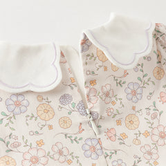 Dave&Bella Girls Autumn Sweet Cotton Floral Print Party Dress