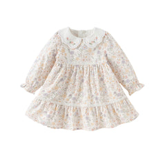 Dave&Bella Girls Autumn Sweet Cotton Floral Print Party Dress
