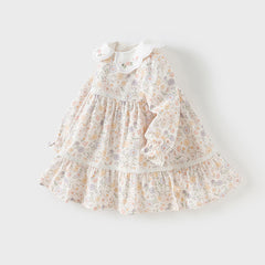 Dave&Bella Girls Autumn Sweet Cotton Floral Print Party Dress