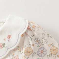 Dave&Bella Girls Autumn Sweet Cotton Floral Print Party Dress