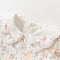 Dave&Bella Girls Autumn Sweet Cotton Floral Print Party Dress