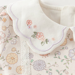 Dave&Bella Girls Autumn Sweet Cotton Floral Print Party Dress