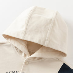 Dave&Bella Toddler Boys Autumn Beige Hooded Sweatshirts Tops