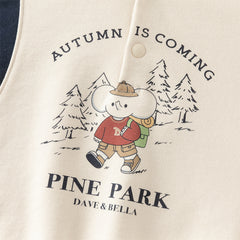 Dave&Bella Toddler Boys Autumn Beige Hooded Sweatshirts Tops