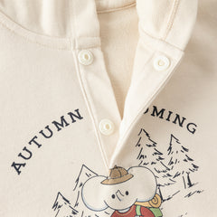 Dave&Bella Toddler Boys Autumn Beige Hooded Sweatshirts Tops