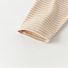 Dave&Bella Boys Autumn Soft Cotton Apricot Striped Tree Print T-shirt Top