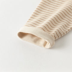 Dave&Bella Boys Autumn Soft Cotton Apricot Striped Tree Print T-shirt Top