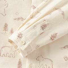 Dave&Bella Boys Autumn Cotton Apricot Print Shirt Top