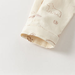 Dave&Bella Boys Autumn Cotton Apricot Print Shirt Top