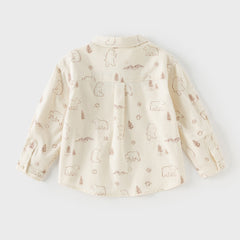 Dave&Bella Boys Autumn Cotton Apricot Print Shirt Top