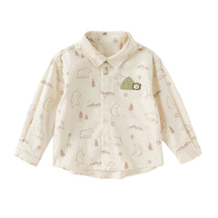 Dave&Bella Boys Autumn Cotton Apricot Print Shirt Top