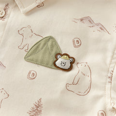 Dave&Bella Boys Autumn Cotton Apricot Print Shirt Top