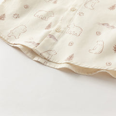 Dave&Bella Boys Autumn Cotton Apricot Print Shirt Top