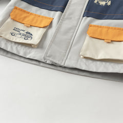 Dave&Bella Boys Autumn Navy Blue Windproof Hooded Coat Jacket