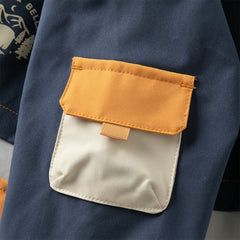 Dave&Bella Boys Autumn Navy Blue Windproof Hooded Coat Jacket