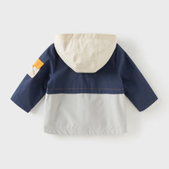 Dave&Bella Boys Autumn Navy Blue Windproof Hooded Coat Jacket