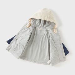 Dave&Bella Boys Autumn Navy Blue Windproof Hooded Coat Jacket