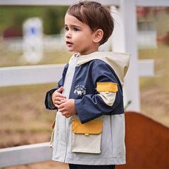 Dave&Bella Boys Autumn Navy Blue Windproof Hooded Coat Jacket