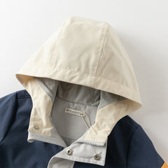 Dave&Bella Boys Autumn Navy Blue Windproof Hooded Coat Jacket