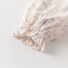 Dave&Bella Girls Autumn Floral Print Cute Hooded Jacket Coat