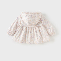 Dave&Bella Girls Autumn Floral Print Cute Hooded Jacket Coat