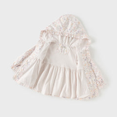 Dave&Bella Girls Autumn Floral Print Cute Hooded Jacket Coat