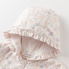 Dave&Bella Girls Autumn Floral Print Cute Hooded Jacket Coat