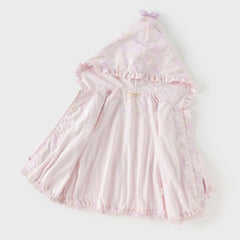 Dave&Bella Girls Autumn Floral Print Long Sleeve Hooded Coat