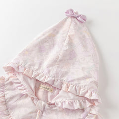 Dave&Bella Girls Autumn Floral Print Long Sleeve Hooded Coat